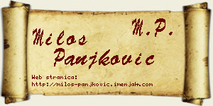 Miloš Panjković vizit kartica